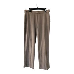 $79 Rafaella Pants Womens 14 Brown  Dress Wide Leg High Rise Belt Career New